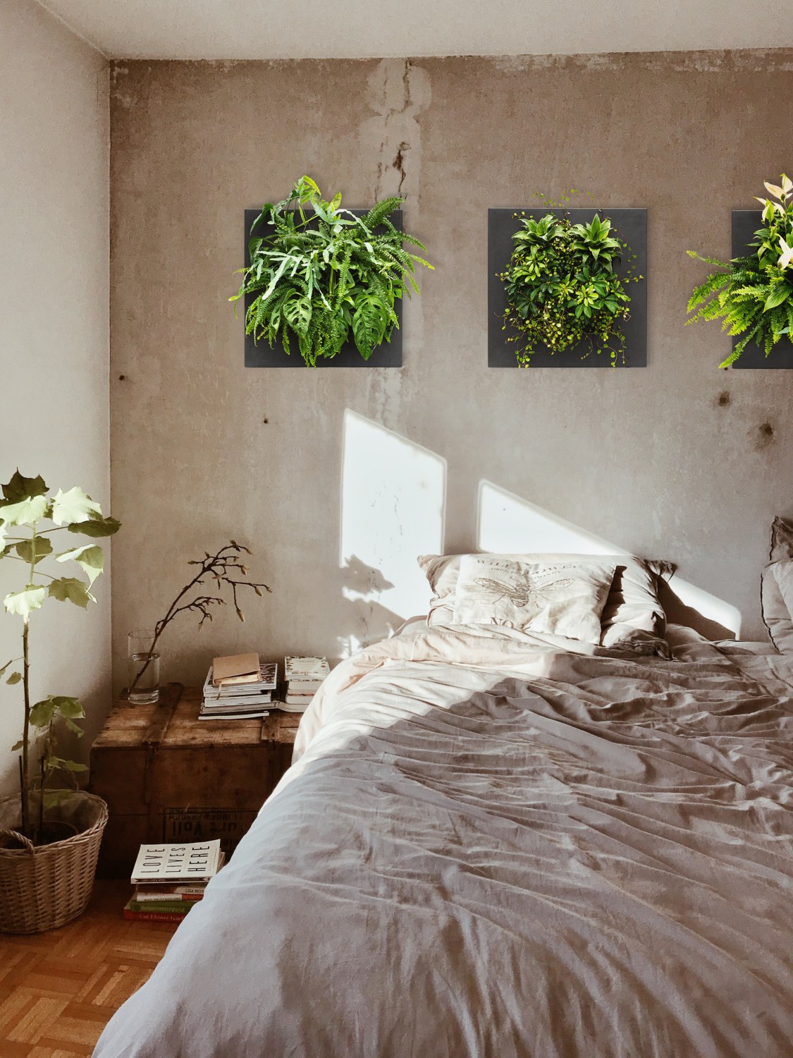 Plantenschilderij slaapkamer